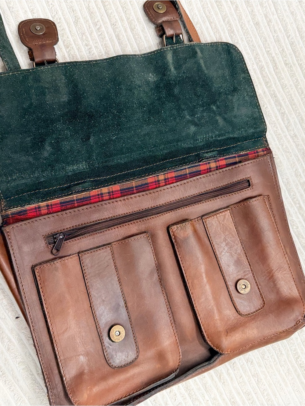 Vaquero Brown Leather Men's Briefcase Satchel Laptop Bag - Picture 3 of 10